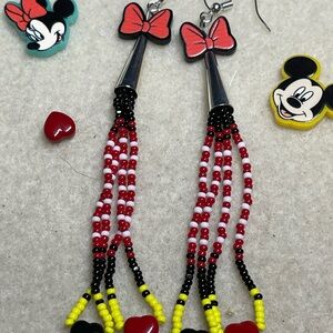 Makers Market Mickey Inspired Beaded Earrings - Red, Black, Yellow